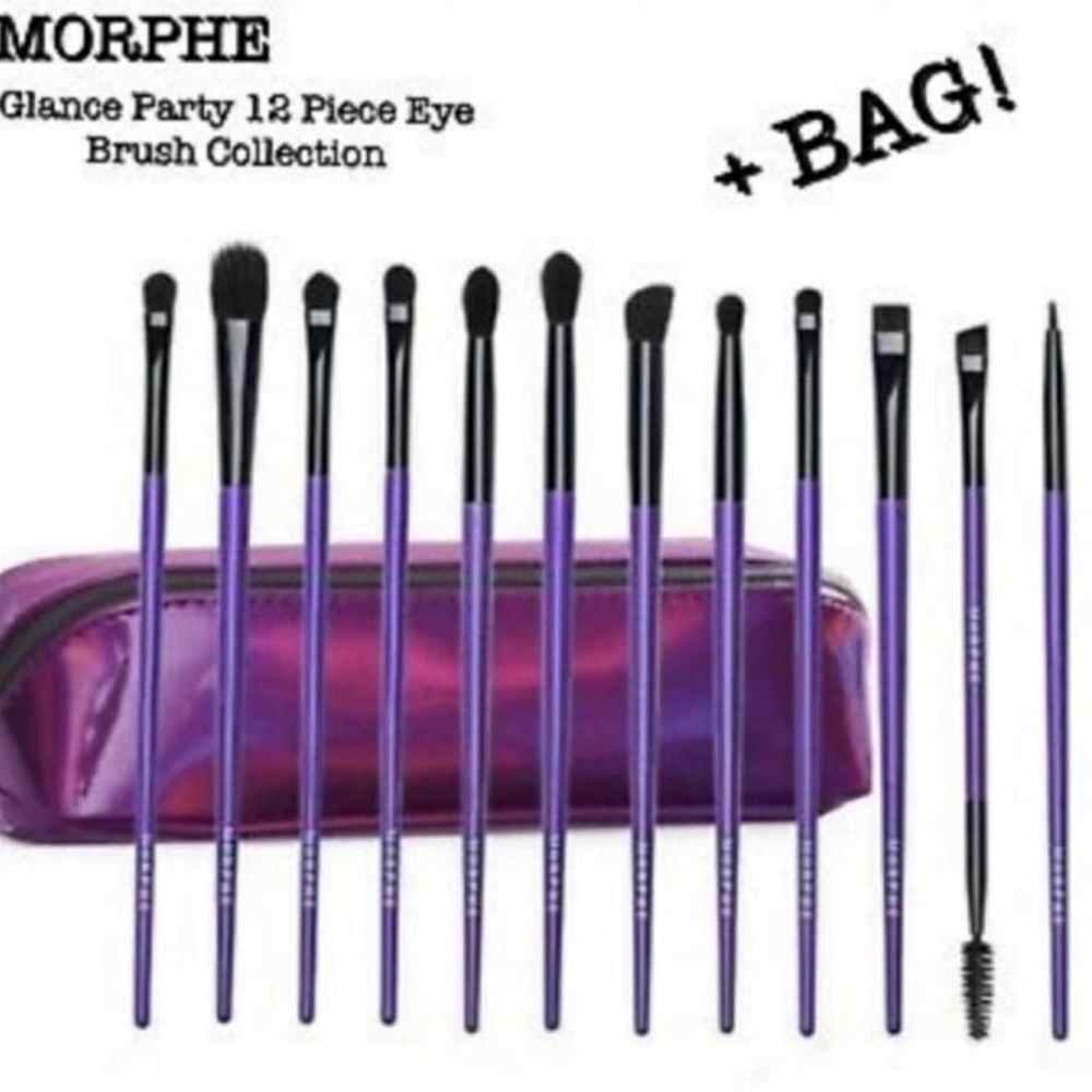 Morphe Glance Party 12 Piece Eye Brush Collection + Bag!!